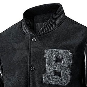 เสื้อแจ็คเก็ตหนังแขนยาวสไตล์ลำลองสำหรับผู้ชายแฟชั่นฤดูหนาว  ตกแต่งด้วยป้ายโลโก้แบบกำหนดเอง ติดกระดุมด้านหน้า - Product Image 3