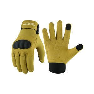 Gants de protection robustes en fibre de carbone pour l'extérieur, avec doigts tactiles en tissu durable et poignet réglable à boucle auto-agrippante - Product Image 2