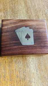 Boîte de rangement carrée en bois écologique de qualité supérieure pour cartes de jeu avec illustration personnalisée - Product Image 4
