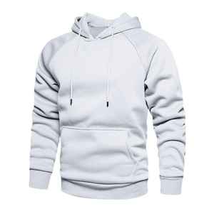 Sweat-shirt à capuche pour homme 100% coton, design uni, saison hiver, impression sérigraphique, poche, molleton teint uni - Product Image 3