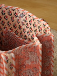 OEM Assorted Salmon Paisley Quilted Cotton Tote <b>Bag</b> - Eco-Friendly <b>Boho</b> Reusable Shopper Handbag - Product Image 3