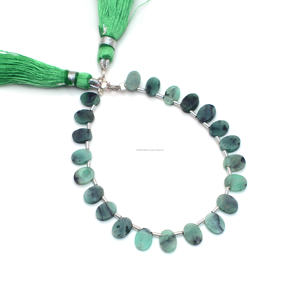 Verde Esmeralda Natural, venta al por mayor, cuentas de 6 pulgadas, 7x5, 8x6 MM, hebra de piedras preciosas de forma ovalada lisa, uso para la fabricación de joyas - Product Image 3