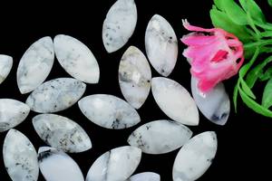 Opale Dendrite Naturelle Blanche de Qualité Supérieure, Taille Rose et Marquise, Pierres Précieuses Naturelles Dendrites Personnalisables, Faites à la Main, Gemmes en Vrac - Product Image 5