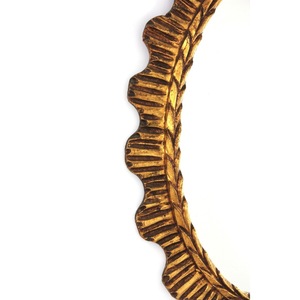 High Standard Quality Oval Brass <b>Wall</b> Mirror With <b>Leaf</b> Pattern Traditional <b>Decorative</b> Frame - Product Image 3
