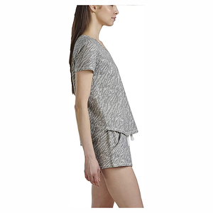 Ensemble deux pièces pour femmes, t-shirt et short d'été en tissu coton, ensemble de shorts pour femmes - Product Image 3
