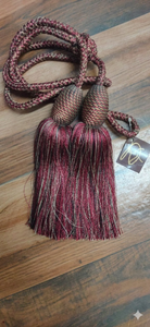 Traditional Navy Blue <b>Curtain</b> Tiebacks with Brown Rope and Tassels Elegant Window Decor Accessories - Product Image 3