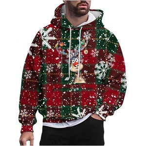 Sweat-shirts à capuche unisexes pour hommes et femmes, sweat-shirt à capuche avec motif de Noël Père Noël, avec poches SFS-MH-009 - Product Image 1