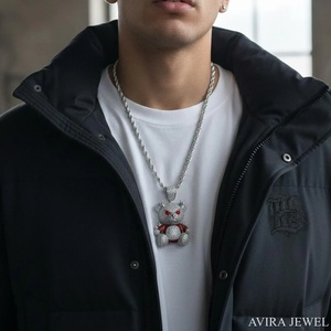 Pendentif Étoile Moissanite Luxe Iced Out en Argent Sterling 925 Massif Plaqué Or, Breloque Hip Hop pour Hommes et Femmes avec Certificat GRA - Product Image 3