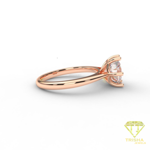 Anillo de Diamantes de Corte Redondo Personalizado en Oro Rosa, Joyería Fina, Anillo de Compromiso, Fabricante, Venta al por Mayor - Product Image 6