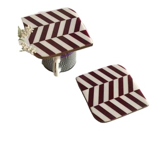 Premium Bone Inlay Coasters for Stylish Drink Protection and Tabletop Use Protection Bone Inlay Coasters - Product Image 4