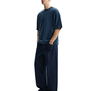 <b>High</b> <b>Neck</b> Oversized <b>T</b> <b>Shirt</b> Men Heavyweight Cotton Mock <b>Neck</b> Premium Blank Streetwear Tee - Product Image 2