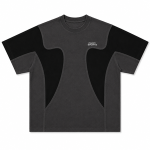 เสื้อยืดโอเวอร์ไซส์พรีเมียม ผ้าคอตตอนหนา 300gsm ทรงบ็อกซี่ สตรีทแวร์ สำหรับผู้ชาย แบบต่อผ้า  รับสกรีนลายตามสั่ง ขายส่งเสื้อยืดเปล่า - Product Image 4