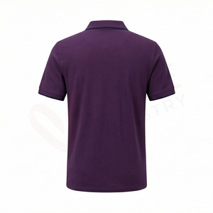 Chemise décontractée pour homme en piqué 100 % polyester bleu marine à manches courtes, respirante, infroissable, coupe classique, design tricoté uni - Product Image 2