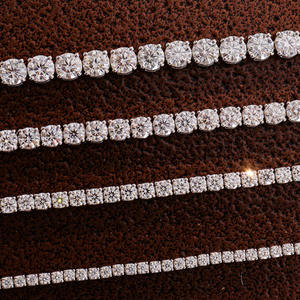 Luxury Moissanite <b>Tennis</b> Chain White Gold Finish Round Cut Diamond Necklace for Men Women Hip Hop Jewelry Premium Style - Product Image 2