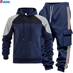 Top Trend Men Clothe Outfit High Quality +Size Men's <b>Tracksuit</b> Set Color Block Sweatshirt Side Stripe Cargo Pants <b>Tracksuit</b> Set - Product Image 3
