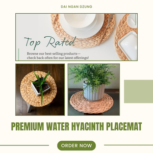 Stylish Natural Water Hyacinth Bohemian Design Handmade Round Non-Slip Eco Dining <b>Table</b> <b>Mat</b> Placemat - Product Image 4