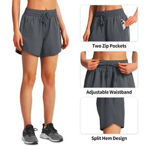 Shorts de sport pour femmes à taille haute, séchage rapide, respirants, extensibles, avec taille élastique pour la course à pied, la salle de sport et l'exercice - Product Image 6