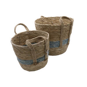 Panier de rangement décoratif en jonc de mer naturel accessoire décoratif tissé pour la maison - Product Image 2