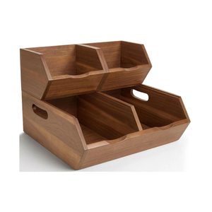 High Quality Solid Wood Potato Storage <b>Box</b> Potato and Onion Storage Bin for Kitchen Storage Organization from Vietnam - Product Image 2