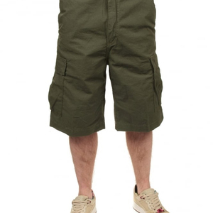 Mens Cargo Shorts with Custom Logo Durable Canvas Elastic Waist Solid Multi Pocket Eco-Friendly Quick Dry Outdoor Casual - Product Image 2