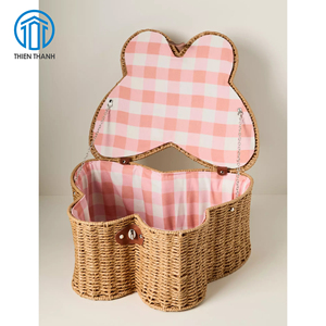Panier de pique-nique tissé à la main en forme de papillon, panier de rangement alimentaire en rotin pour l'extérieur avec poignée, panier cadeau décoratif, vente en gros - Product Image 2