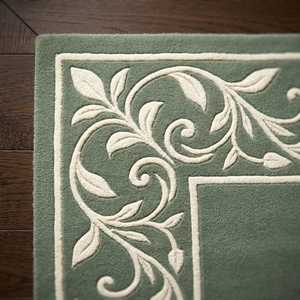 Modern Green Geometric <b>Thick</b> Area <b>Rug</b> Rectangle Wool Polyester Tufted Medium <b>Pile</b> Non-Slip Latex Backing Living Room Commercial - Product Image 3