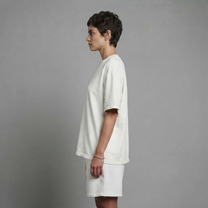 Summer Casual Wear 100% Cotton <b>Women</b> Lace Fleece Knee Solid <b>Short</b> 2 Piece <b>Set</b> Custom Embroidery Logo Streetwear Comfortable <b>Set</b> - Product Image 6
