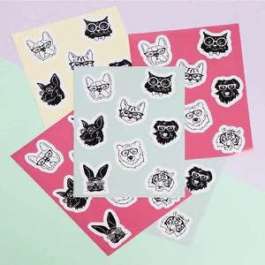 Hojas de Etiquetas Adhesivas PET Personalizadas de Fábrica |   Etiquetas adhesivas removibles decorativas brillantes UV impermeables 100 piezas - Product Image 3