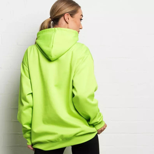 Sudadera con Capucha Verde Lima para Mujer, Oversize, de Algodón y Felpa, con Bolsillos, para Otoño, Corte Regular - Product Image 6