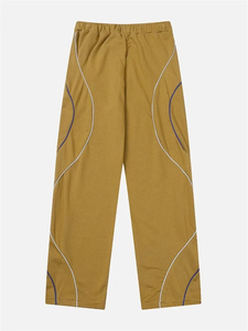Pantalones Deportivos Elásticos para Hombre con Bolsillos Laterales, Cierre con Cordón, Estilo Casual para Otoño, Pantalones de Poliéster de Peso Medio - Product Image 2