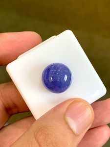 Cabochon de tanzanite naturelle bleue de forme ronde, pierre précieuse en vrac pour la fabrication de bijoux, bague, pendentif, collier - Product Image 3