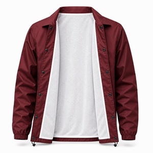 Custom Coach <b>Jacket</b> Waterproof Unisex Windbreaker Embroidered Logo Lightweight Mesh Lining Wholesale Manufacturer - Product Image 6