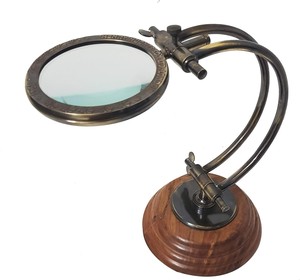 Brass HENRY HUGHES SON Adjustable Magnifier Vintage <b>Folding</b> <b>Desk</b> Magnifying Glass for Reading & Office Decor - Product Image 3