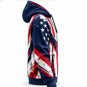 Teamwear Men's Winter Zip-Up Embroidered Hoodie Pocket Durable Lightweight 100% Polyester Sports Clothing <b>Personalized</b> Export - Product Image 2