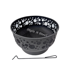 Brasero d'extérieur gris tendance, autoportant, durable, pour bois et charbon, chauffage extérieur pour patio et jardin - Product Image 2