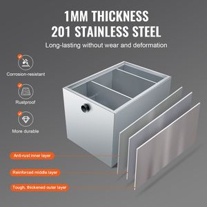 Trappola per Grasso in Acciaio Inox da 40 LBS per Cucine Commerciali, 10 GPM, con Ingresso Laterale per Lavello - Product Image 3