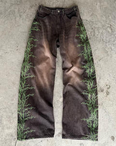 Pantalones Vaqueros Rectos para Hombre, Personalizados, Casuales, Elásticos, 100% Algodón Orgánico, Lavado a la Piedra, Bordados, Invierno, Servicio OEM, Gran Venta - Product Image 3