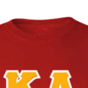 Camiseta KA Order con Letras Griegas Rojas y Logotipo Bordado en Dorado, Cuello Redondo, Estilo Casual para Hombre, Color Rojo y Dorado - Product Image 5