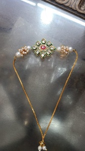 สร้อยคอมุกและ kundan แบบดั้งเดิมที่สวยงามสวยงามสร้อยคอหิน kundan สดใสสำหรับงานแต่งงานงานเฉลิมฉลองเทศกาล - Product Image 2