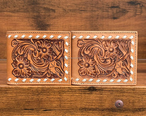 Cartera plegable corta con múltiples posiciones de cuero mecanizado a mano para hombre, carteras con bloqueo RFID de piel de vaca hechas a mano con costuras ultra fuertes - Product Image 2