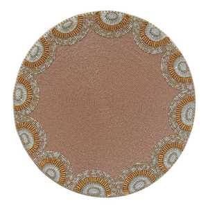 Handmade Beaded Round Fabric Placemat Luxury Design 450mm Diameter Eco-Friendly Decorative Table <b>Mat</b> - Product Image 1