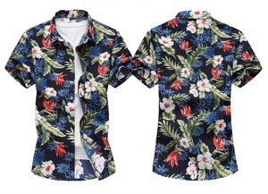 Chemises Hawaïennes Respirantes Teintes à la Main Col en V Décontractées Manches Courtes Plage Tropicale Boutonnées 100% Coton Motif Imprimé Homme Été - Product Image 6
