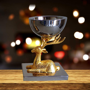 Cuenco Decorativo Dorado con Forma de Ciervo para Servir Frutos Secos, Centro de Mesa de Lujo para Decoración del Hogar y Bodas - Product Image 6