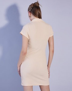 Vestido Ajustado de Manga Corta con Tejido Acanalado, Personalizado y de Primera Calidad, Proveedor de Vestidos de Punto Ajustados, OEM ODM - Product Image 2