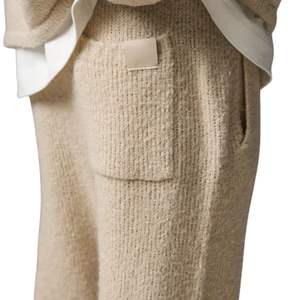 Pantalon en tricot bouclé unisexe, décontracté, taille élastique, doux, coupe décontractée, confortable, couleur pierre - Product Image 4