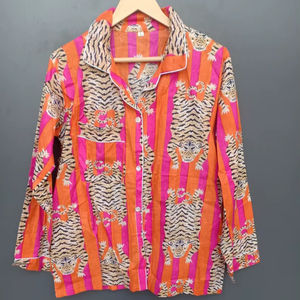 Conjunto de Pijamas de Mujer con Estampado Animal de Naaz Textile, Ropa de Dormir Informal de Verano, Suave y Transpirable, 100% Algodón, Largo hasta la Rodilla - Product Image 1