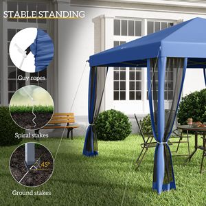 Gazebo Istantaneo 10x10 per Esterni con Zanzariera e Borsa per il Trasporto, Tenda Pop-up Regolabile in Altezza - Product Image 6