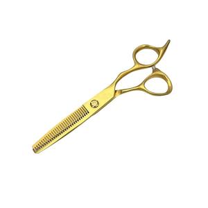 Ciseaux de coiffure professionnels en céramique 4Cr13 en acier inoxydable pour la coupe et l'éclaircissement des cheveux, idéaux pour salons et barbiers, couleur or - Product Image 1