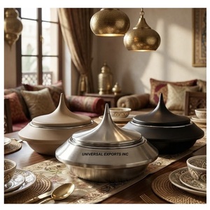 Ensemble de trois chauffe-plats métalliques de luxe, finition personnalisée, design de créateur, best-seller, décoratif, nouveau chauffe-plats en métal - Product Image 1