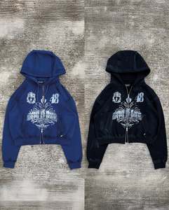 Wholesale <b>Vintage</b> Acid Wash Distressed Pullover Hoodie Drop Shoulder Heat Transfer Print Men's Streetwear <b>Sweatshirt</b> - Product Image 1